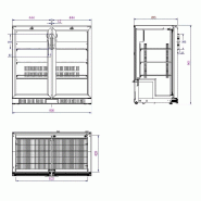 Arrière bar réfrigérée noir 2 portes l900 7527.0010 COMBISTEEL_1