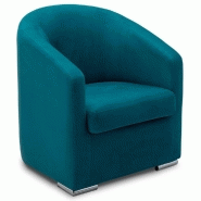 Fauteuil fixe FOLIO - Velours turquoise - Fabrication 100% italienne - Confort ferme_1
