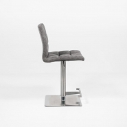 Tabourets de bar réglables et pivotants - coque rembourrée - métal chromé et acier brossé_1