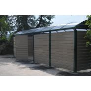 Abris poubelles sur mesure - Toit arrondi - Série ATPL avec portillon en option et bardage personnalisable_1