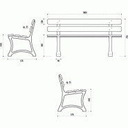 Banc SARAGOSSE Bois et Fonte 5 lames_1