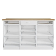 Comptoir Minimaliste DP finition chêne clair et noir L172xP58xH100cm_1