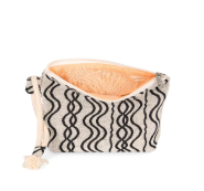 Pochette zippée recyclée - Motif vague - Dragonne en corde - Réf: KI5704_1