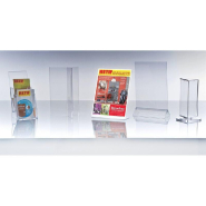 Porte-brochure de comptoir A5 - 2 compartiments - Polystyrène transparent_1