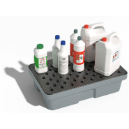 Bac de rétention PE 30 litres - caillebotis plastique - gris_1