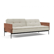 Innovation Living - Canapé-lit design Dublexo Lauge Mixed Dance Natural convertible 115x210 cm - Accoudoirs noyer et métal noir_1