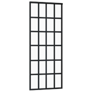 Vidaxl porte coulissante verre esg et aluminium 76x205 cm noir 151020_1