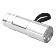 Lampe torche en aluminium - 9 LED - poignée cordelette - livrée avec 3 piles AAA/R03 - couleur bleue_1