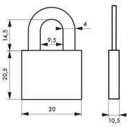 Cadenas à clé type 1 en aluminium - 20 mm - rouge - Thirard - mécanisme à goupilles - garanti 10 ans_1