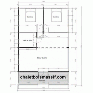 Chalet en bois plain-pied vosges / 73 m² / en kit / toit double pente_1