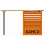 Établi usage intensif - plateau bois robuste, 2 pieds en H, 7 tiroirs de rangement Bahco 1495KH7WB15TW_1