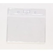 PORTE-BADGE 103x90mm - Référence : IDP41 - Lot de 100 - Pochette souple en vinyle cristal avec perforation universelle_1