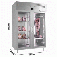 Armoire de maturation dry-aging - 1240 L - 2 portes vitrées - Inox | GGM Gastro_1
