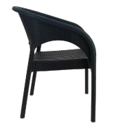 Fauteuil empilable d'extérieur en résine Panama coloris gris foncé_1