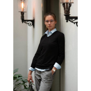 Pull-over femme - Mélange de laine mérinos de luxe et élégant - Ashbury Femme - Bleu marine - Nimbus_1