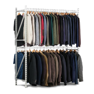 Rayonnage modulable Rang'Eco pour le stockage de vêtements en entrepôt - Porte cintres, acier robuste, finition époxy_1