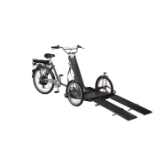 Triporteur électrique gris anthracite pour transporter un fauteuil roulant - Freins hydrauliques, moteur puissant 65 Nm_2