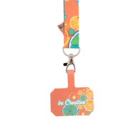 Bracelet personnalisable en RPET - avec mousqueton en métal et pochette téléphone imprimée_1