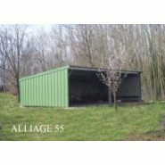 Abri de stockage alliage 55 / structure en acier / toiture en bacacier / bardage en bacacier / avec fondation / 5 x 5.36 x 2.70 m_1
