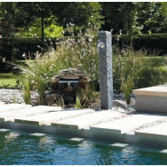 Fontaine à boire granit en PE - gris foncé avec robinet laiton 3/4_1