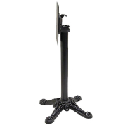 Piètement pliant Bistrot Ht73 base fonte noire table intérieure 70x70,Ø70cm maxi_1