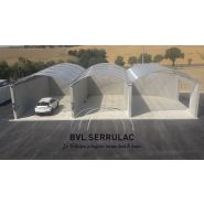 Toit fixe en aluminium et polycarbonate pour abris de stockage largeur jusqu'à 7m50_1