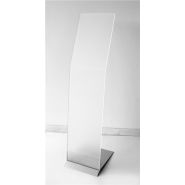 Totem d'intérieur en acrylique satiné - Direct Signalétique - Avec porte-affiche A4 et socle en aluminium anodisé_1