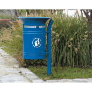 Corbeille publique Vanoise - 40 litres - Réf : 208203.Gpro - acier avec pied latéral à scellement direct_1