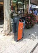 Poubelle d'extérieur 2x50 litres - binsolumn - acier galvanisé thermolaqué, résistante au vandalisme_1
