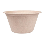 Saladier en bagasse naturelle 750ml Ø15,5x8,4cm par 600_1