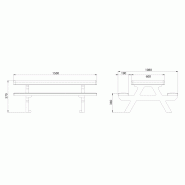 Table de pique-nique pour enfants - plastique recyclé - 150 x 108 x 57 cm - coloris variés_1