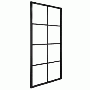 Vidaxl porte coulissante aluminium et verre esg 90x205 cm noir 288065_1