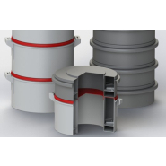 Fût annulaire en polyéthylène haute densité - H 150 PE/PO - très résistant au chimique avec nervure de renfort_1