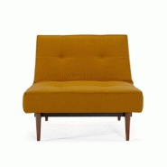 Innovation Living - Fauteuil convertible Splitback Styletto - Lit 90x115 cm - Pieds fuseau noyer - Tissu Elegance Burned Curry_1