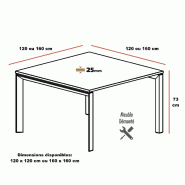 Table de réunion 4 à 8 personnes Star - Mobel Linea - 160, Anthracite, Zebrano_2
