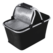 Glacière pique-nique pliable - cadre aluminium - poignées rembourrées - polyester 600D - couleur noire_1