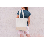 Tote bag publicitaire en jute et coton - anses longues - 120 g/m²_1