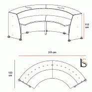 Banque d'accueil courbe Glass - Quadrifoglio. - Blanc_1