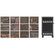 Servante d'atelier avec 560 outils à usage général - 9 tiroirs E77 + coffre 4 tiroirs E87 - Châssis robuste en acier_1
