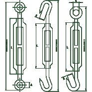 Tendeur d'arrimage en inox - REF : 44300 - Traction axiale et haubanage - Inox AISI 316_1