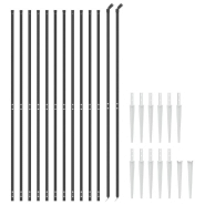 Vidaxl clôture en treillis métallique et ancrage anthracite 2x25 m 154286_1
