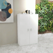 Armoire de bureau monocolore hauteur 159 cm - Mobel linea - 100, Blanc pastel_1