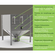 Silo de stockage carré Biomass Silo Systems, conçu pour le stockage des granulés de bois en extérieur - Capacité 3 tonnes_1