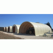 Tunnel de stockage / ouvert / structure en acier / couverture en pvc / ancrage au sol avec platine_1