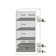 Armoire de sécurité Q-DISPLAY-30 - modèle Q30.195.086.WDFW - réf 32781-060-33622 - type 30 - portes vitrées - NF EN 14470-1_1