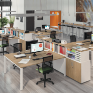 Bureau open space individuel ou collaboratif - système bench Aeris - Burocéan, esthétique épurée et ergonomique_1