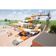 Duo de toboggan aquatique : slide'tob et aquatube, arrivée aquafrein_1