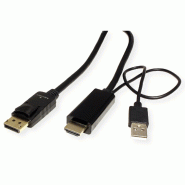 ROLINE Câble UHDTV - DisplayPort, M/M, noir, 2 m_1
