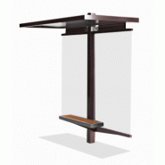 Abri bus station / structure en acier / bardage en verre trempé / avec banquette / 254 x 100 cm_1