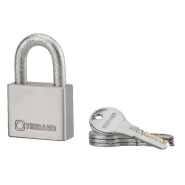 Cadenas à clé Rinox 50mm - Anse inox - 4 clés réversibles - Mécanisme à goupilles - Double verrouillage_1